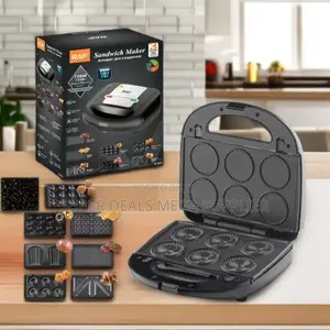 Raf 6 in 1 750w Sandwich Maker Breakfast Toaster Waffle Panini Grill
