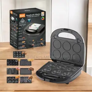 Raf 6 in 1 Easy to Use Electric Sandwich Maker With Waffle Iron Grill