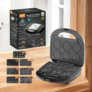 Raf 6 in 1 Electric Sandwich Maker, Waffle Non Stick Panini Grill