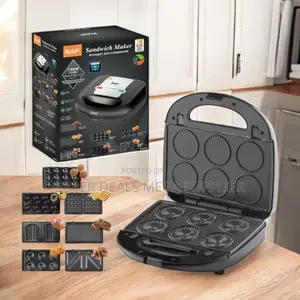 Raf 6 in 1 Sandwich Maker, Panini Grill, Waffle With Non Stick Plates
