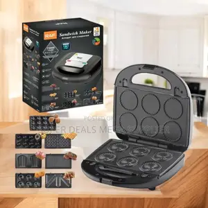 Raf 6 in 1 Electric Sandwich Maker, Waffle With Removable Grill Plates