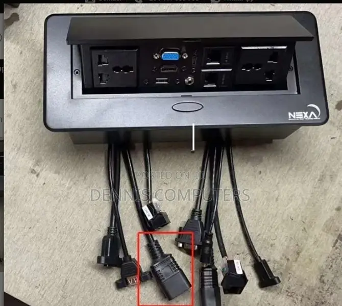 Black Pop-Up Multifunction Socket With 2 Universal Sockets Type-C 2.
