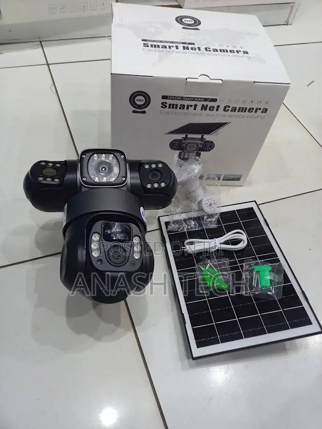 V380 Solar Triple Lens Vts28 PTZ Camera With Cloud Storage Support
