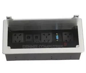 Silver Flip-Up Socket With 2 Universal Sockets, 1 Internet