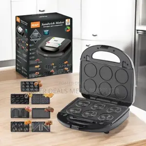 Raf 6 in 1 Electric Sandwich Maker Panini Press Grill Waffle Non Stick