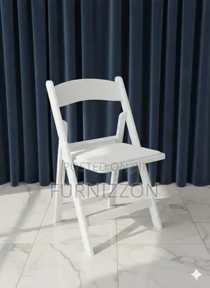 Strong White Folding Chair With Rectangular Frame – Event Ready