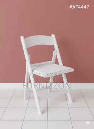 Premium White Rectangular Frame Folding Chair – Neat Finish