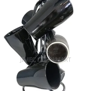 Black Long Ceramic Mugs 6-Piece