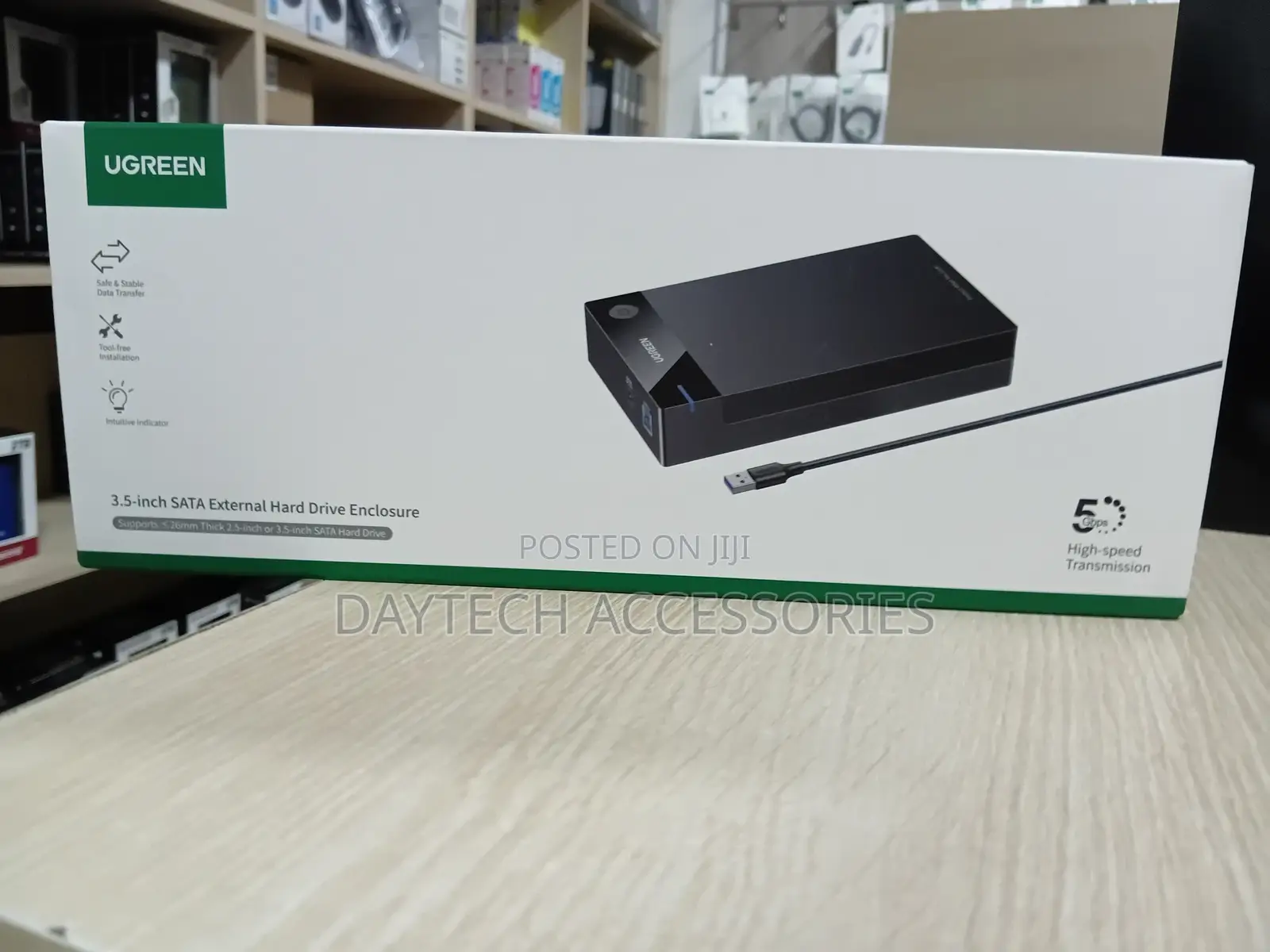 Ugreen Usb 3.0 3.5"/2.5" Hard Drive Enclosure With Uk Power Adapter.