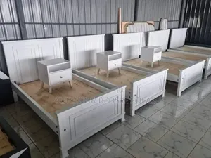 White Panel Beds Available Size 4 by 6 + Bedside Table.