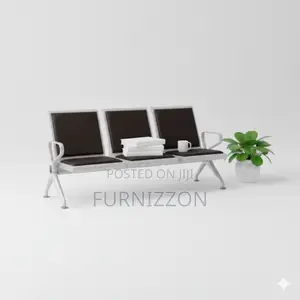 Stainless Steel Three Seater Waiting Bench for Offices