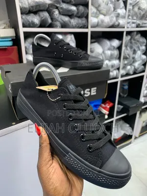 All Black Quality Converse Shoes