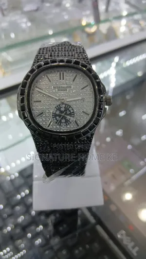 Patek Iced Watch- Black and White