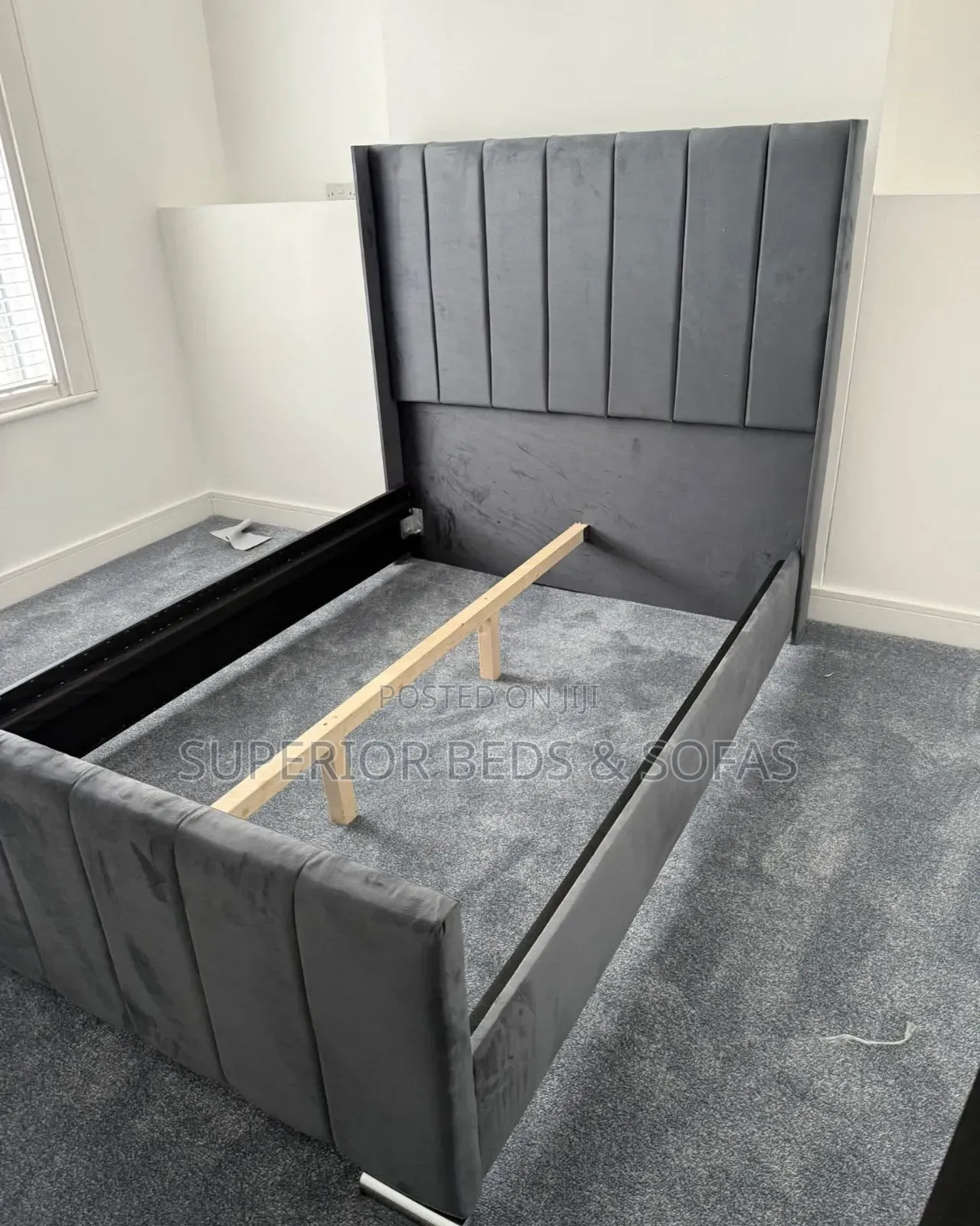 Grey Upholstered Bed Frame Size 4 by 6