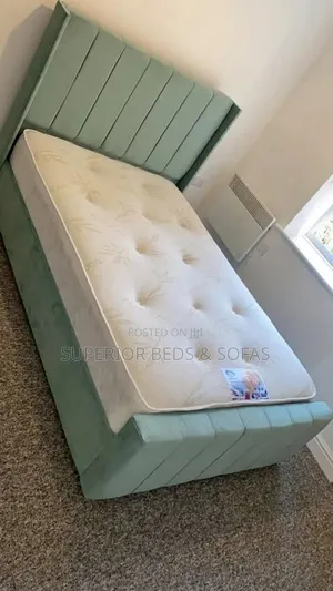Green 5 by 6 Upholstered Bed Frame