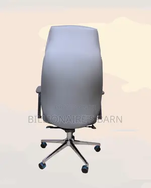 Grey Executive Leather Office Chair High-back | Office-ready Style