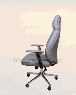 Grey Executive Leather Office Chair High-back | Office-ready Style