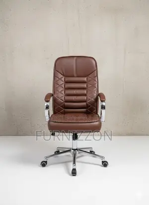 Stylish Brown Leather Chair for Office Seating