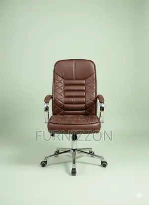 Practical Low Back Office Chair in Brown Leather