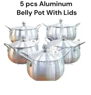 5pc Belly Pot With Lids