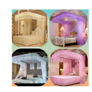 Pink Purple Cream 2 Stand Net Rail Mosquito Net 4x6 5x6 6x6