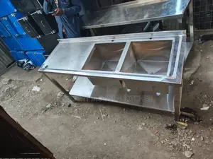 Stainless Steel Double Bowl Sink With Undershelf