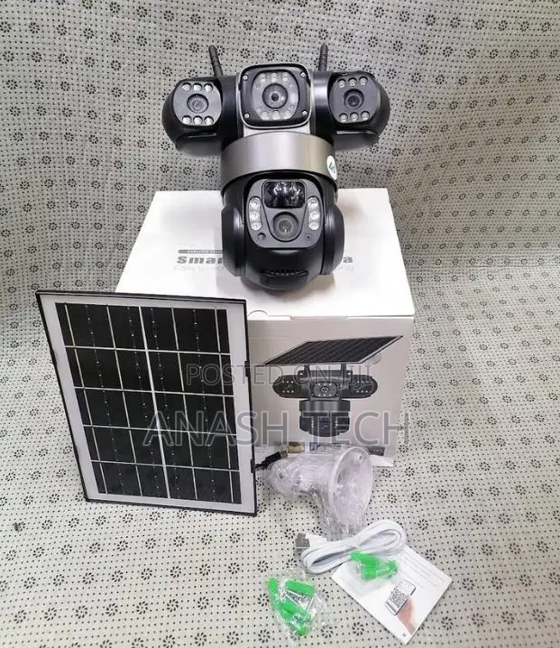 Solar Powered 4g With Sim Card Vts028 Tripple Lense Camera CCTV
