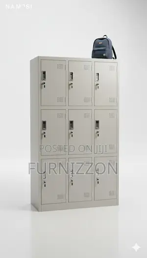 Modern Nine Door Office Storage Cabinet Steel Wardrobe