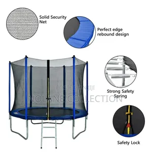 8 Ft Trampoline With Safety Enclosure Net and Ladder
