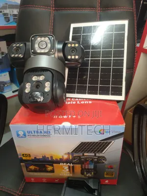 Triple Camera With Solar Panel Motion Track Night Vision