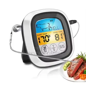 Digital Touchscreen Thermometer Kitchen Grilling Backlight Alarm BBQ