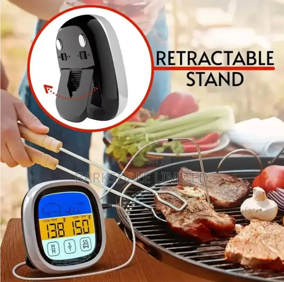 Digital Touchscreen Thermometer Kitchen Grilling Backlight Alarm BBQ