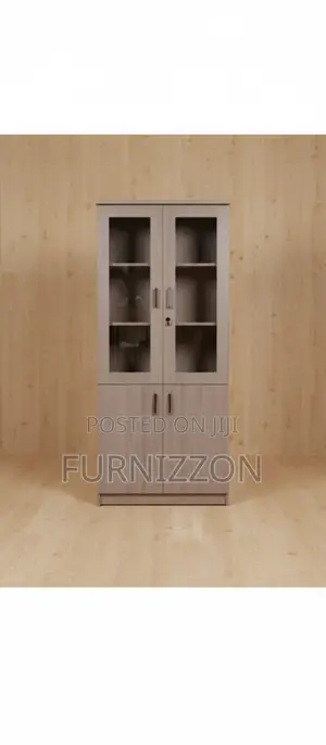 Durable Wooden File Cabinet With Glass Panel Door