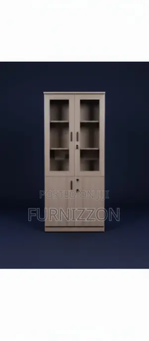 Sturdy Wooden File Cabinet With Glass Door
