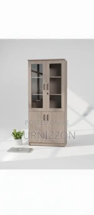 Wooden Office File Cabinet With Glass Door for Documents