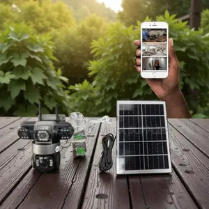 Motion Auto Tracking V380 Pro 12mp 4g PTZ Triplelens Solar CCTV Camera