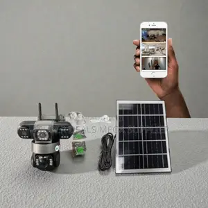 360 Degrees Rotation V380 Pro 12mp 4g PTZ Triplelens Solar CCTV Camera