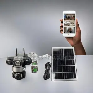 Indoor Security V380 Pro 4g PTZ Rotating Triple Lens Solar CCTV Camera