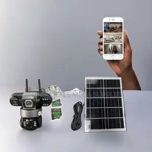 Real Time Surveillance V380 Pro 4g PTZ Triple Lens Solar CCTV Camera