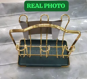 *Anbaide Rotating Golden Rack 6pc Tumbler Holder Plus Drain Tray