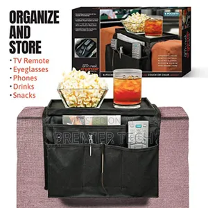 *Couch Sofa Arm Rest Organizer With Top Tray and Pockets on Both Sides