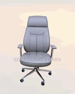 Grey Executive Leather Office Chair High-back | Office-ready Style