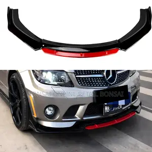 Universal Front Bumper Lip Splitter Red Trim for Sedan Suv