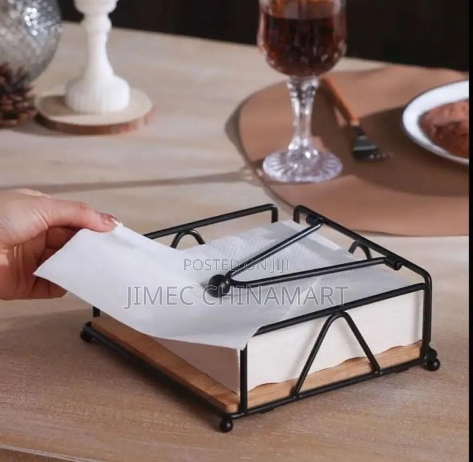 Black Metallic Serviette Holder