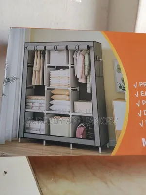 3 Column Portable Mettalic Wardrobe