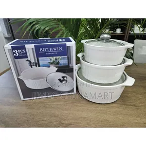 3-Piece Ceramic Soup Pot Set