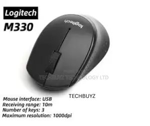 Logitech M330 Silent Plus Wireless Mouse - Black - 910-004909