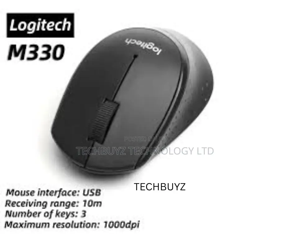 Logitech M330 Silent Plus Wireless Mouse - Black - 910-004909