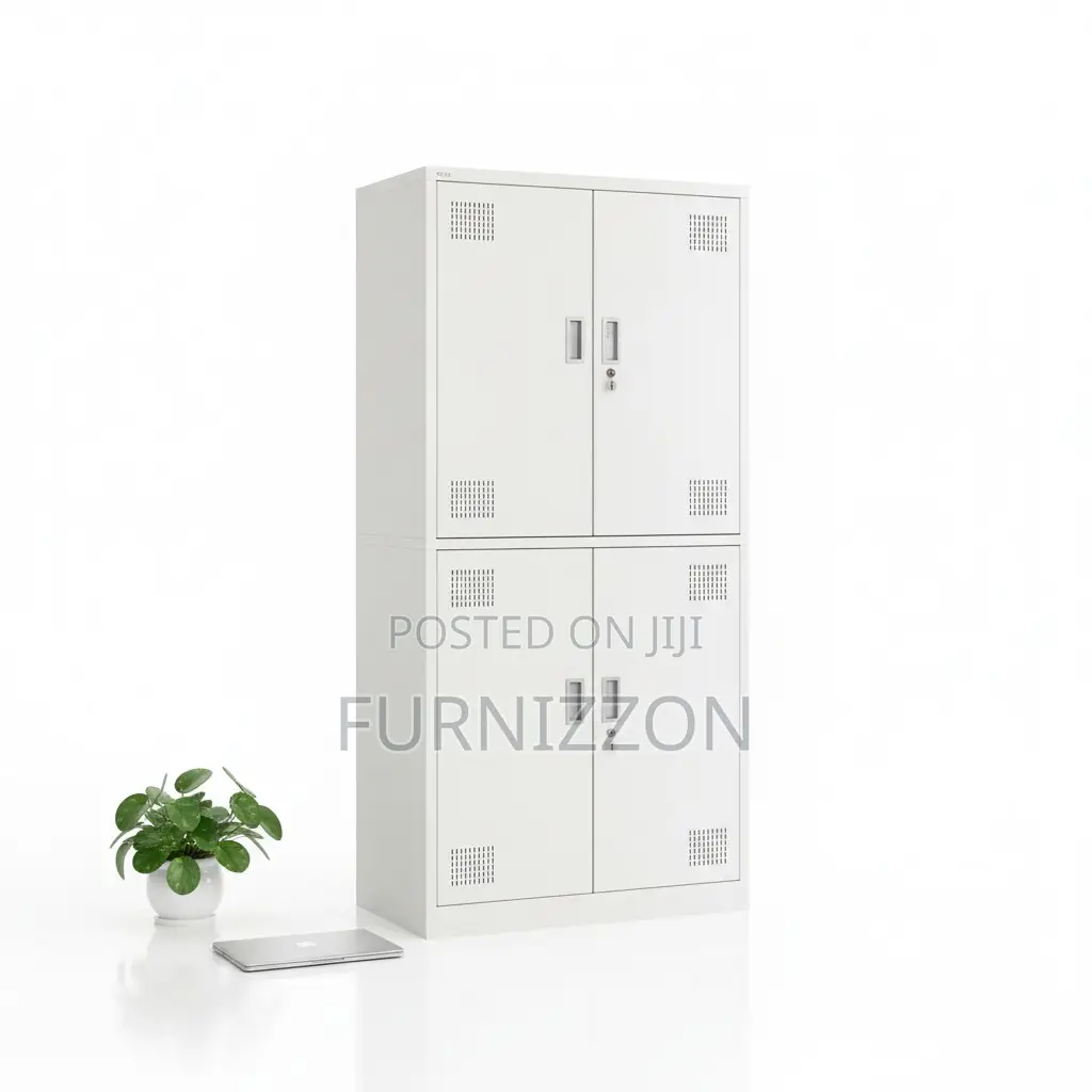 Functional Iron Locker With Glass Storage for Office