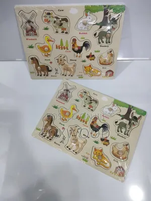 Wooden Knob and Fruit Peg Puzzle